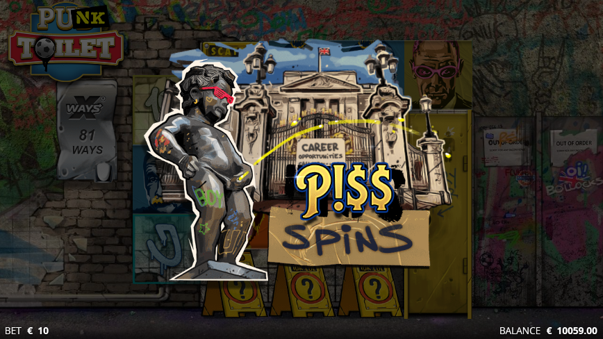 manneke pis op het spel punk toilet.