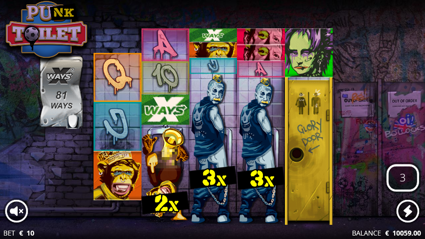screen shot van Punk Toilet casino spel