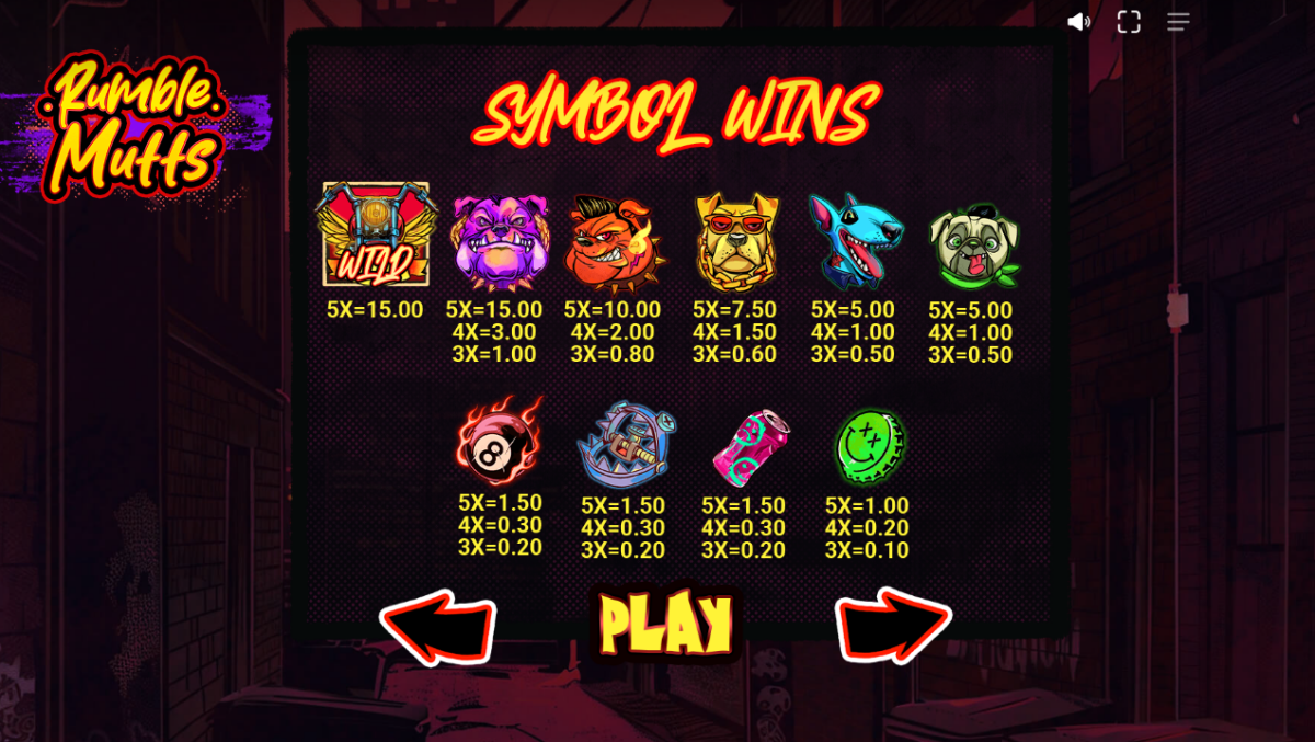 RUMBLE MUTTS SYMBOL WINS