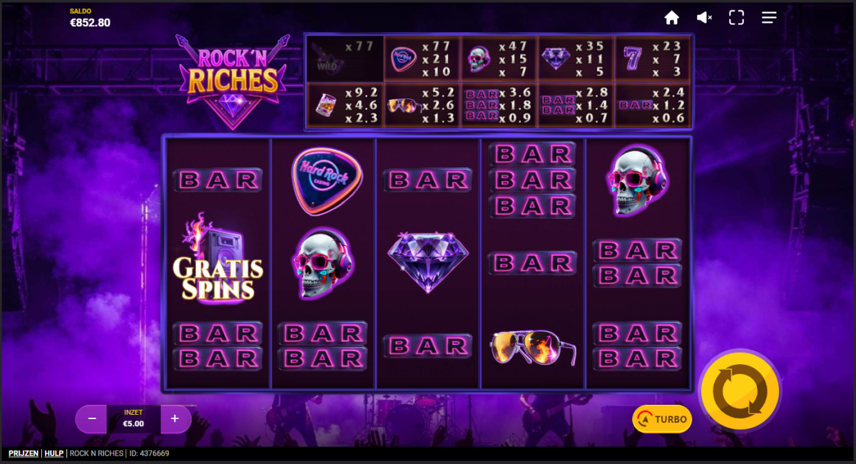 Rock'n Riches Screenshot Base Game