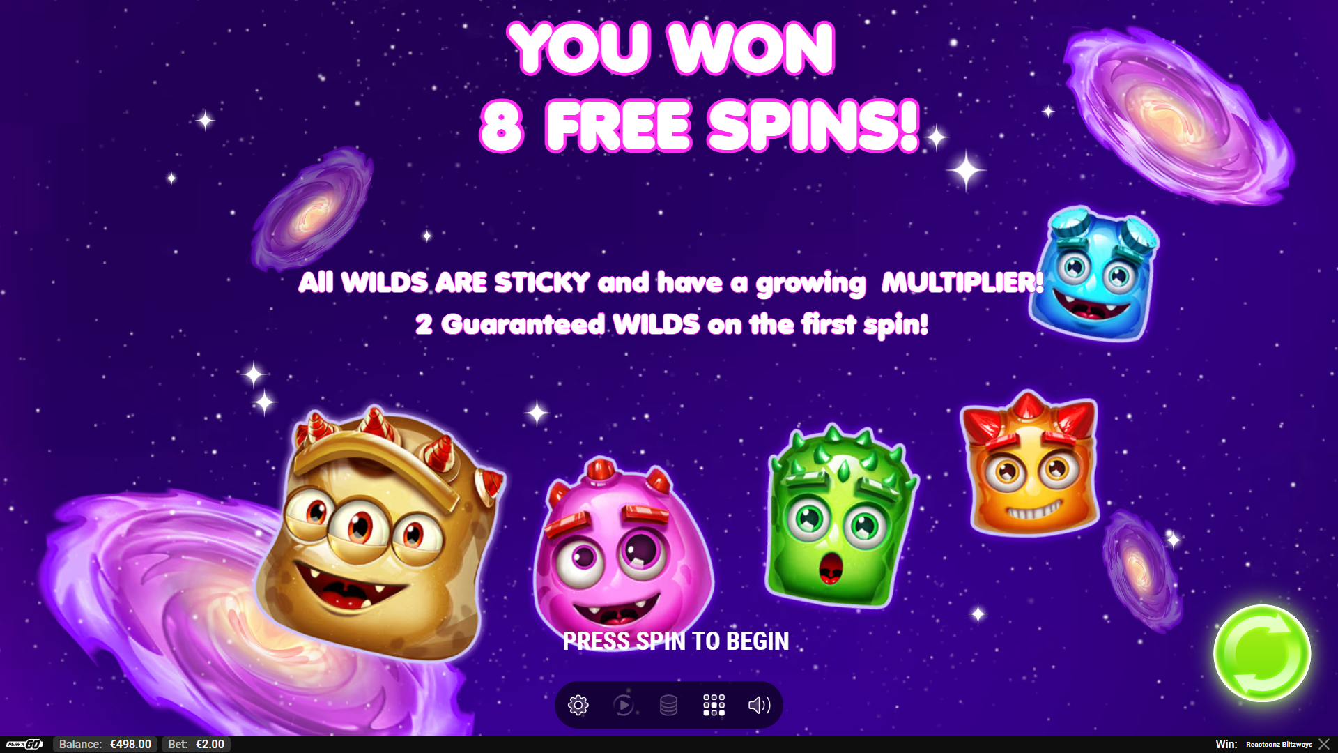 Reactoonz Blitzways Cosmic Prize